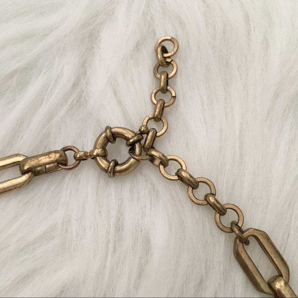 Gold Embellished Geometric Statement Necklace - image 4